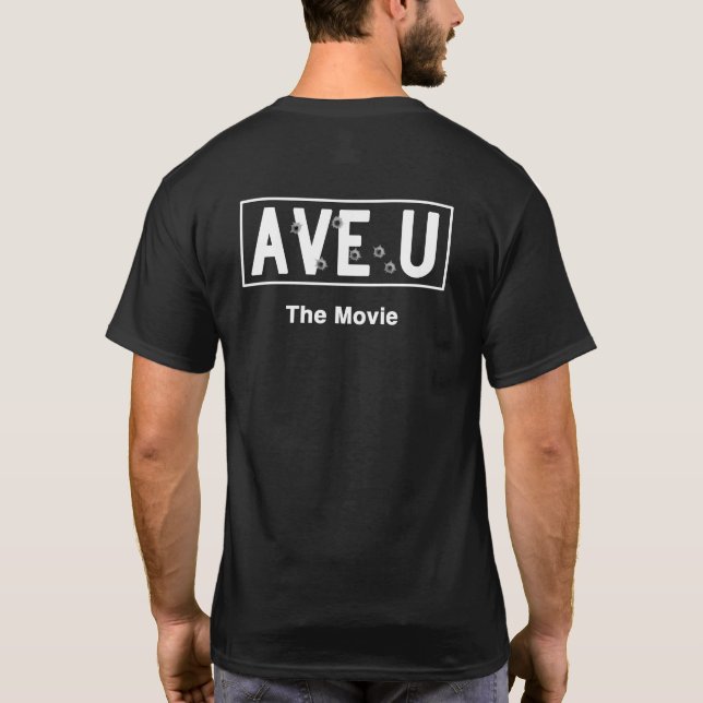 Ave U Movie Street Sign Mörk T-Shirt (Baksida)