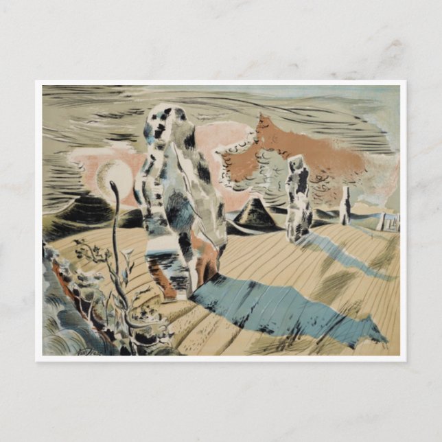 Avebury (1937) av Paul Nash Vykort (Framsida)