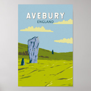 Avebury England Resa Konst Vintage Poster