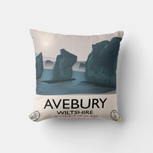 Avebury lopp för Wiltshire domarringvintage Kudde