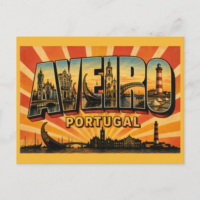 Aveiro Portugal Moliceiro-båtar Vykort (Framsida)