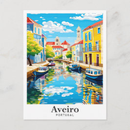 Aveiro Portugal Vintage resor Porträtt Vykort