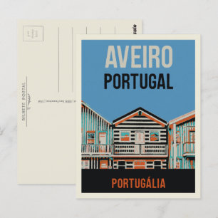 Aveiro Portugalia illustration Portugal Postcard Vykort