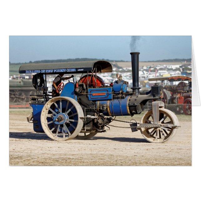 Aveling & Porter 10 ton Roller "Moby Dick" Hälsningskort (Framsidan Horizontal)