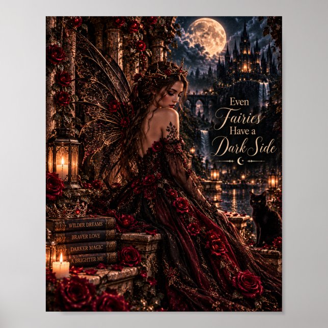 Även älvor har en mörk sida | Gotisk älva Poster (Framsidan)