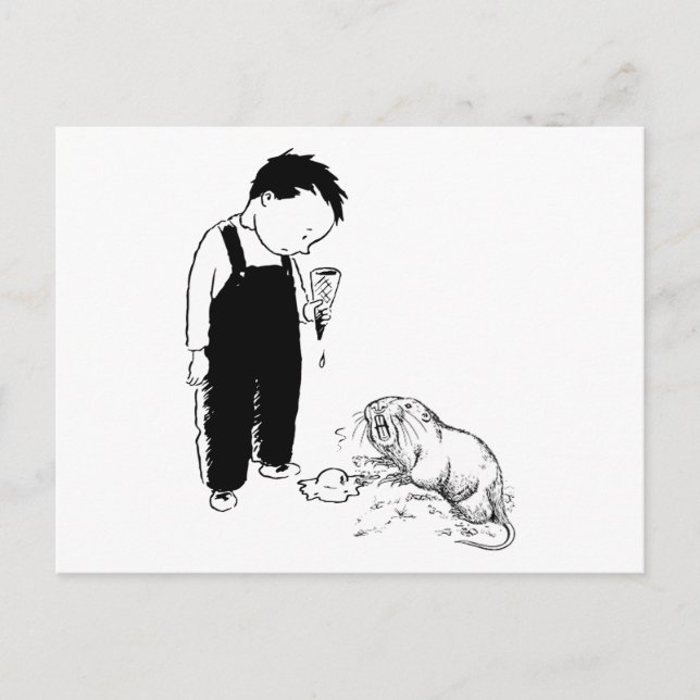 Även arg Moles Eat Ice Cream Vykort (Framsida)