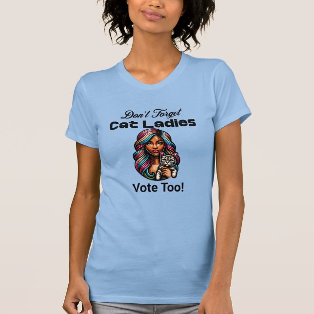 Även Cat Dam röstar! Harris Walz 2024 T Shirt (Framsida)