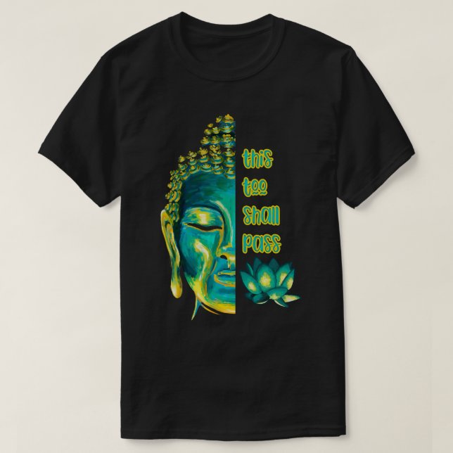 Även detta är buddhainspirerande buddistisk t shirt (Design framsida)