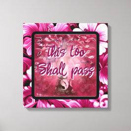 Även detta ska passera Abstrakt Träd Rosa White Canvastryck