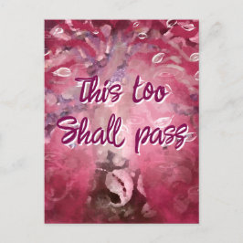 Även detta ska passera Abstrakt Träd Rosa White Vykort