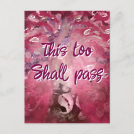 Även detta ska passera Abstrakt Träd Rosa White Vykort