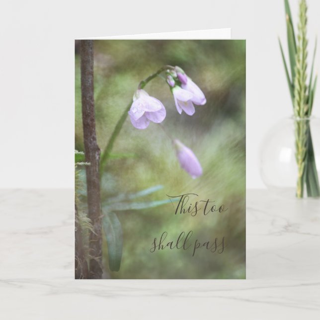 Även detta ska passera Rosa Forest Flower Photo Kort (Framsida)