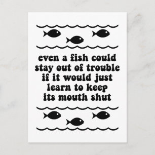 Även en fisk skulle kunna vara utom problem vykort