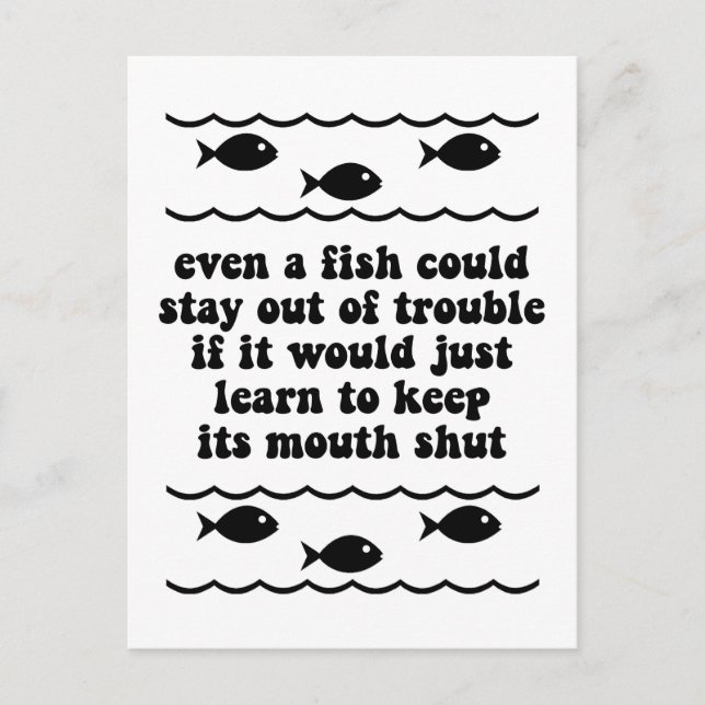 Även en fisk skulle kunna vara utom problem vykort (Framsida)