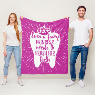 Även felika tänder för Princess Behöva Att Borsta Fleecefilt