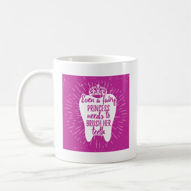 Även felika tänder för Princess Behöva Att Borsta Kaffemugg (Vänster)