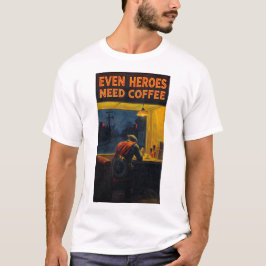 Även Hjältar Behöver Kaffe Historisk Konstmålning T Shirt
