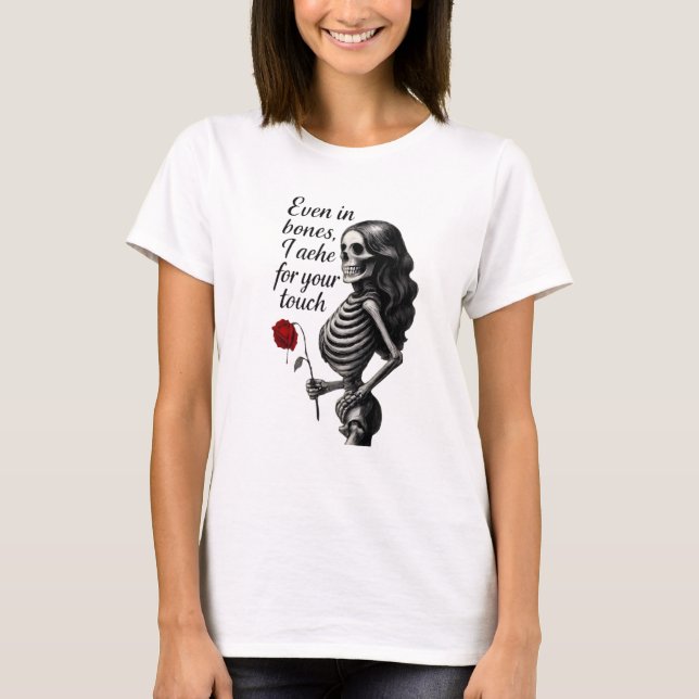 Även i Bones gotisk mörk romantik Skelettkvinna w T Shirt (Framsida)