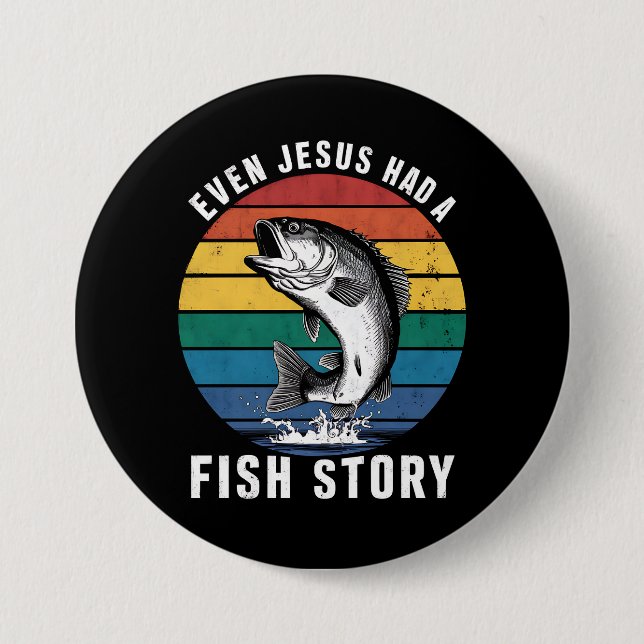 Även Jesus hade fiskelaget Bass Fish Lommny Knapp (Framsida)