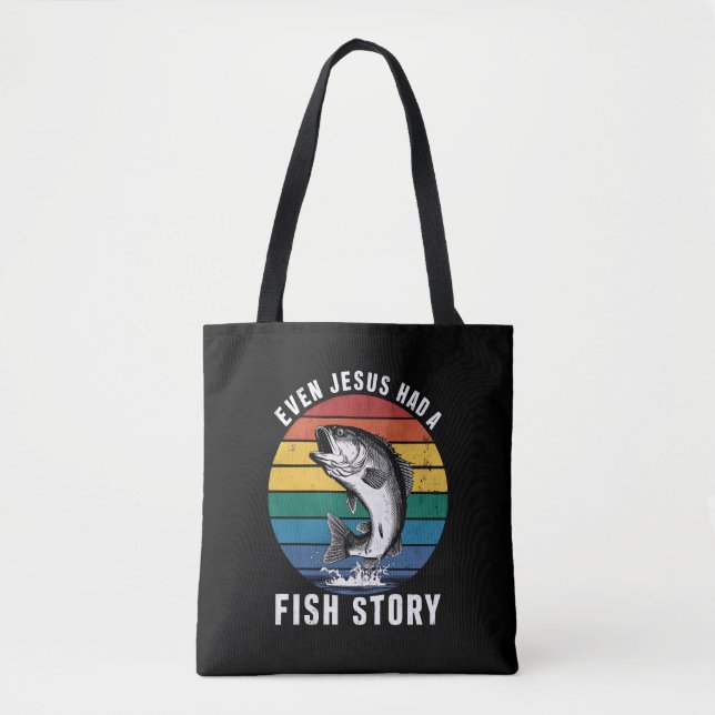 Även Jesus hade fiskelaget Bass Fish Lommny Tygkasse (Framsida)