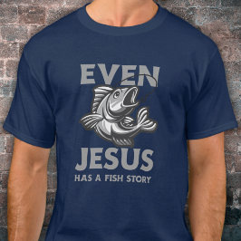 Även Jesus har en kristen fiskhistoria.. T Shirt