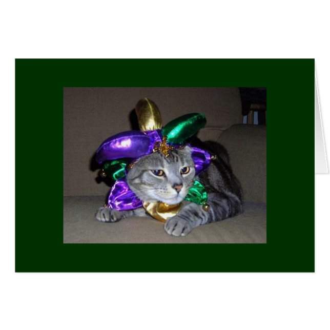 ÄVEN KATTEN ÄR CLEBRATERANDE FÖR "DU" ÄR "5O" HÄLSNINGSKORT (Framsidan Horizontal)