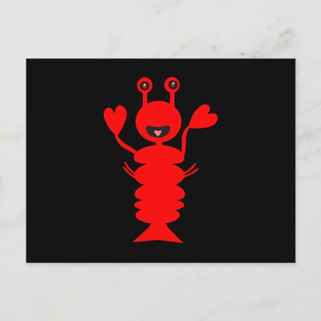 Även lycklig Lobster Vykort (Framsida)