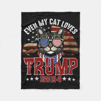 Även Min Katt Älskar Trump 2024 Usa Amerikansk Fla Fleecefilt