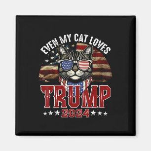 Även Min Katt älskar Trump 2024 Usa Amerikansk Fla Magnet