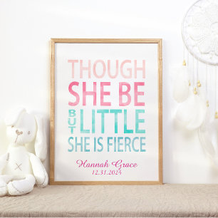 Även om hon är liten Nursery Wall Art Poster