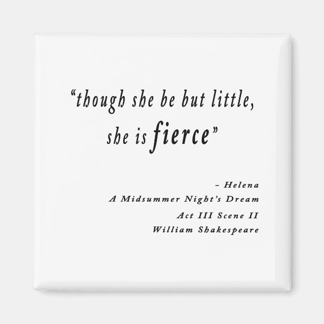 "Även om hon bara är liten är hon hård." Offert Magnet (Framsidan)