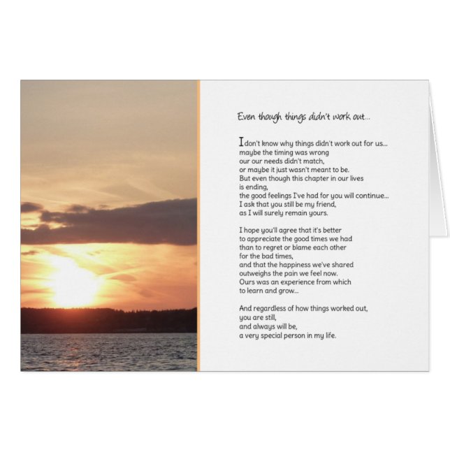 Även om sak inte fungerade... Relationer Hälsningskort (Framsidan Horizontal)