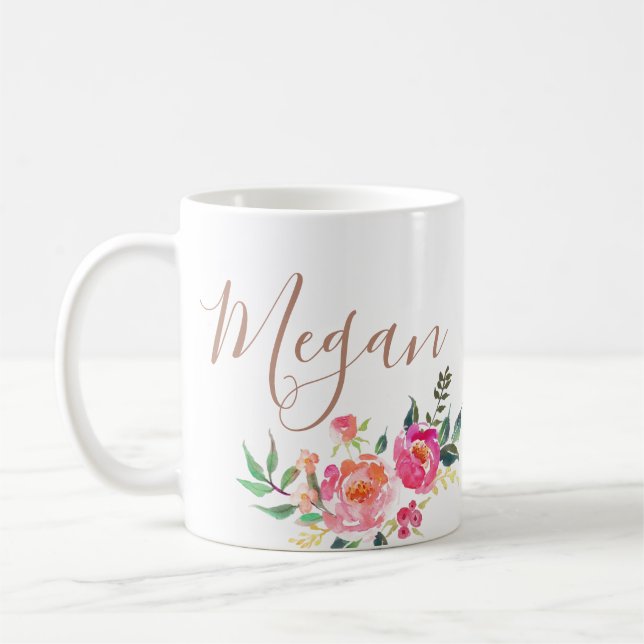 Även personlig namn monogrammat kaffemugg (Vänster)