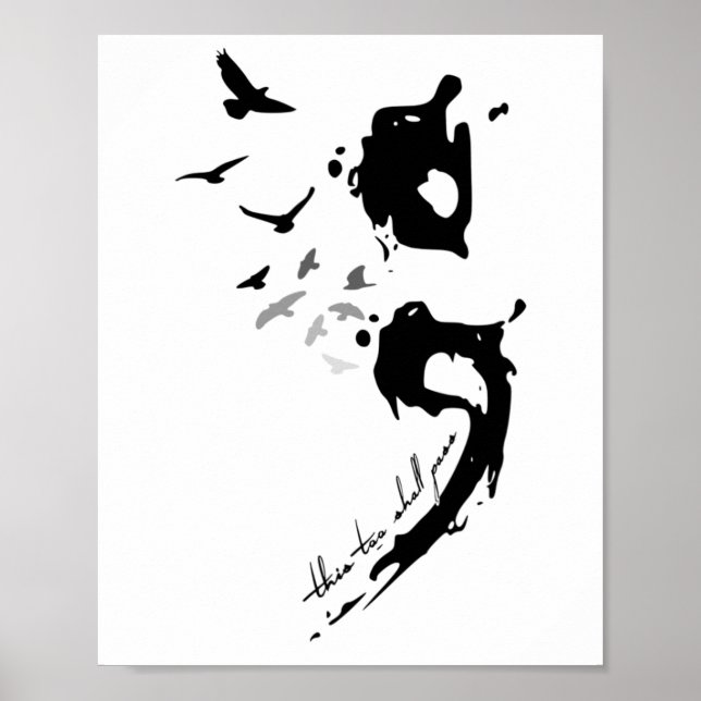 Även psykiska hälsoproblem Semikolon Poster (Framsidan)