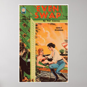 Även Swap - romansk roman 1965 för originallesbisk Poster