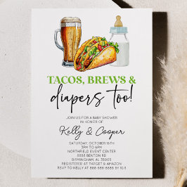 Även Tacos Brews och Diaper! Baby Shower Inbjudningar