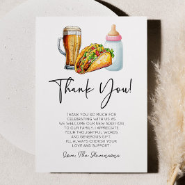 Även Tacos Brews och Diaper! Baby Shower Tack Kort