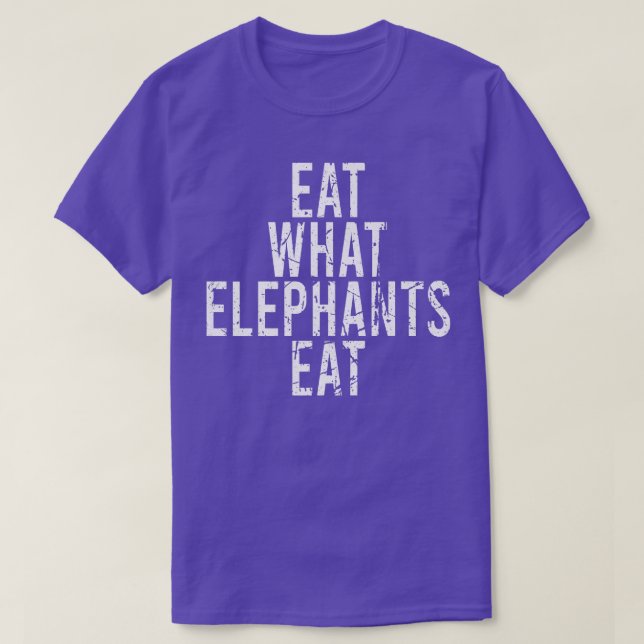 ÄVEN VAD ELEPHANTS EAT Vegan Vegetarian Roligt Sta T Shirt (Design framsida)