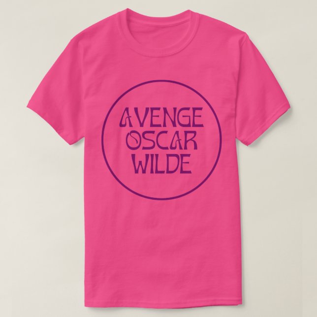 AVENGE OSCAR WILDE in deep lavender T Shirt (Design framsida)