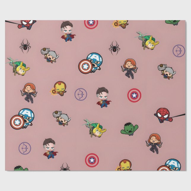 Avengers Thmet Wrapping Papper | Marvel Superhjält Presentpapper (Platt)