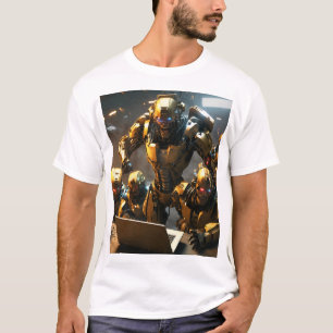 Avengers vs. Cyborgs – Futuristisk Stadsslags-T-sh T Shirt