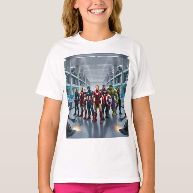 Avengers vs. Cyborgs T Shirt (Framsida)