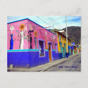 Avenida Colon i Ajijc, Jalisco Mexico Vykort