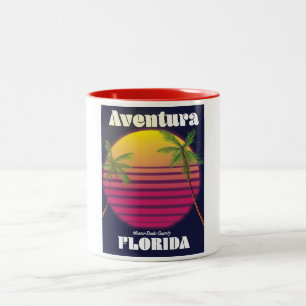 Aventura Florida USA 80 s reseaffisch Två-Tonad Mugg