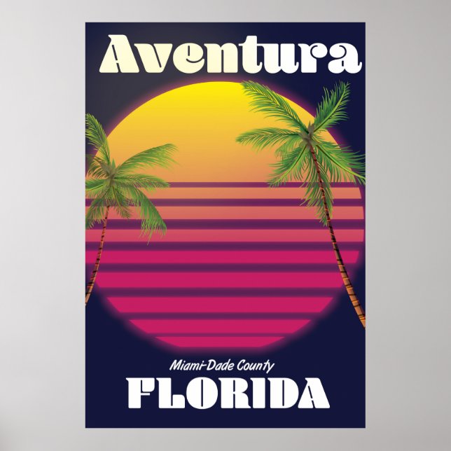 Aventura Florida USA 80-tals reseaffisch Poster (Framsidan)
