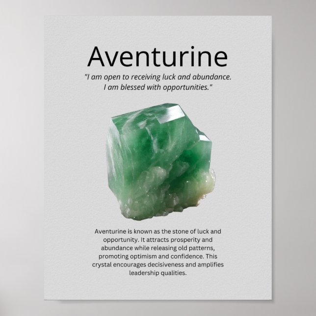 Aventurin Crystal, menande Poster (Framsidan)