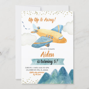 Äventyr Airplan Boy Födelsedagsfest inbjudan