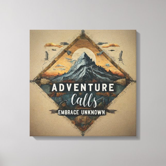 Äventyr anropar det retade Kanvastrycket Canvastryck (Framsida)