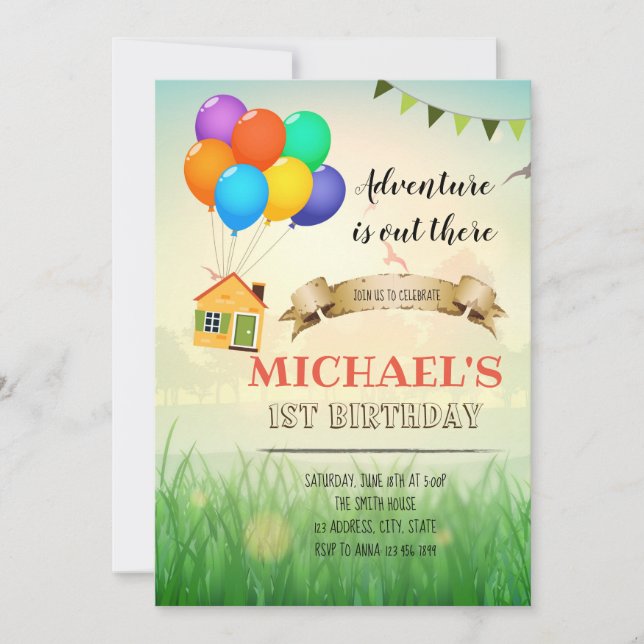 Äventyr är där ute. inbjudningar (Framsida)