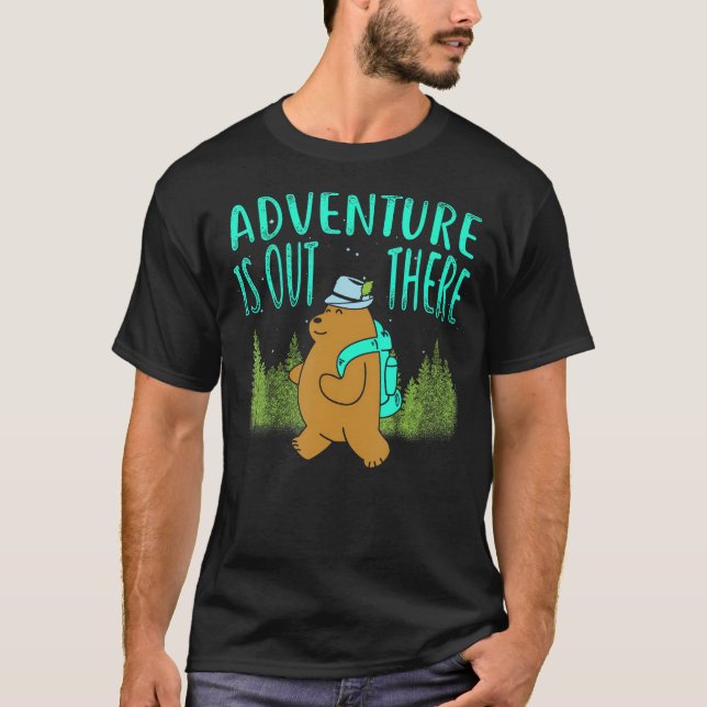 Äventyr är där ute och glampar Shirt Camping T (Framsida)